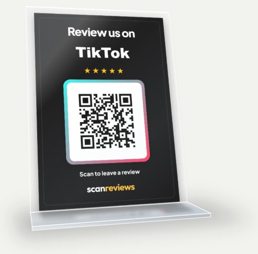 TikTok Card in its acrylic desk stand
